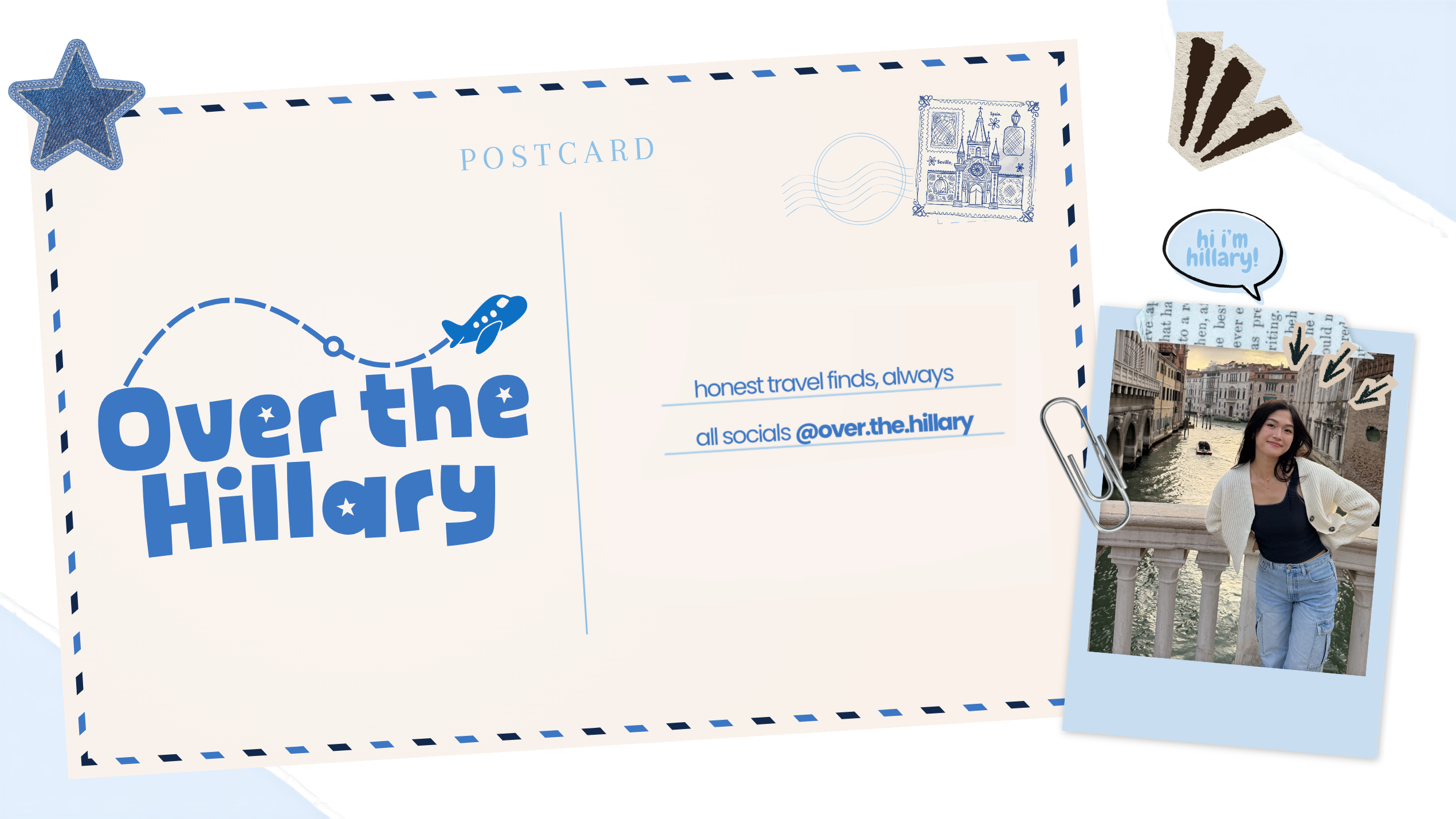 Over the Hillary postcard — hover to see the photos