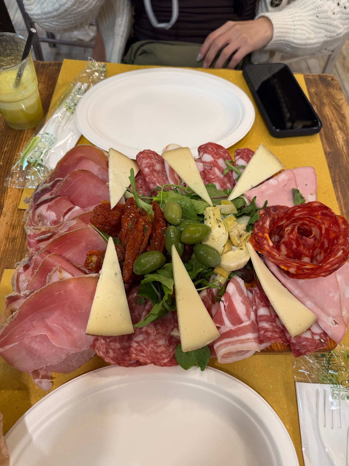 Charcuterie board at Mercato Centrale in Florence