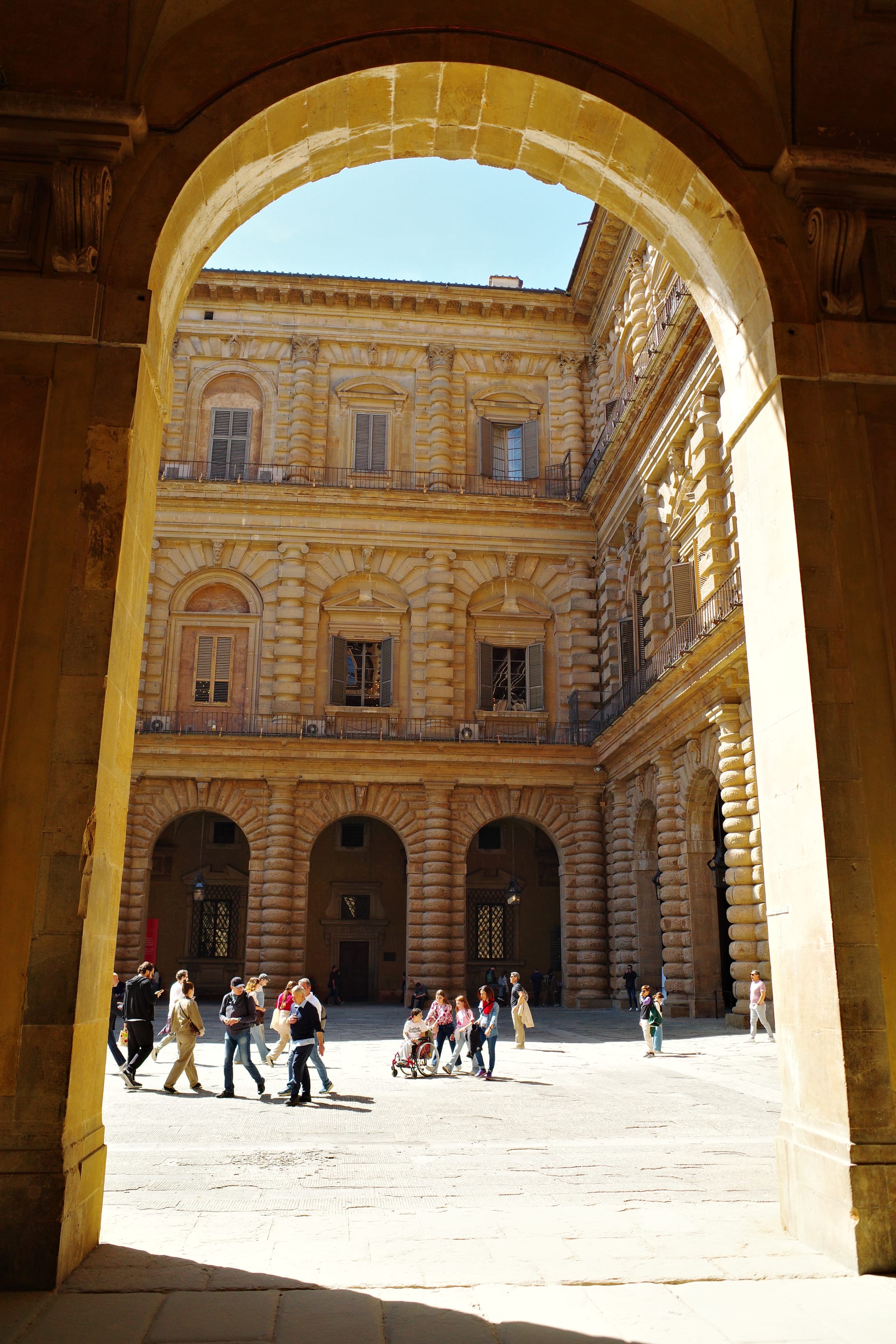 Courtyard inside Pitti Palace in Florence
