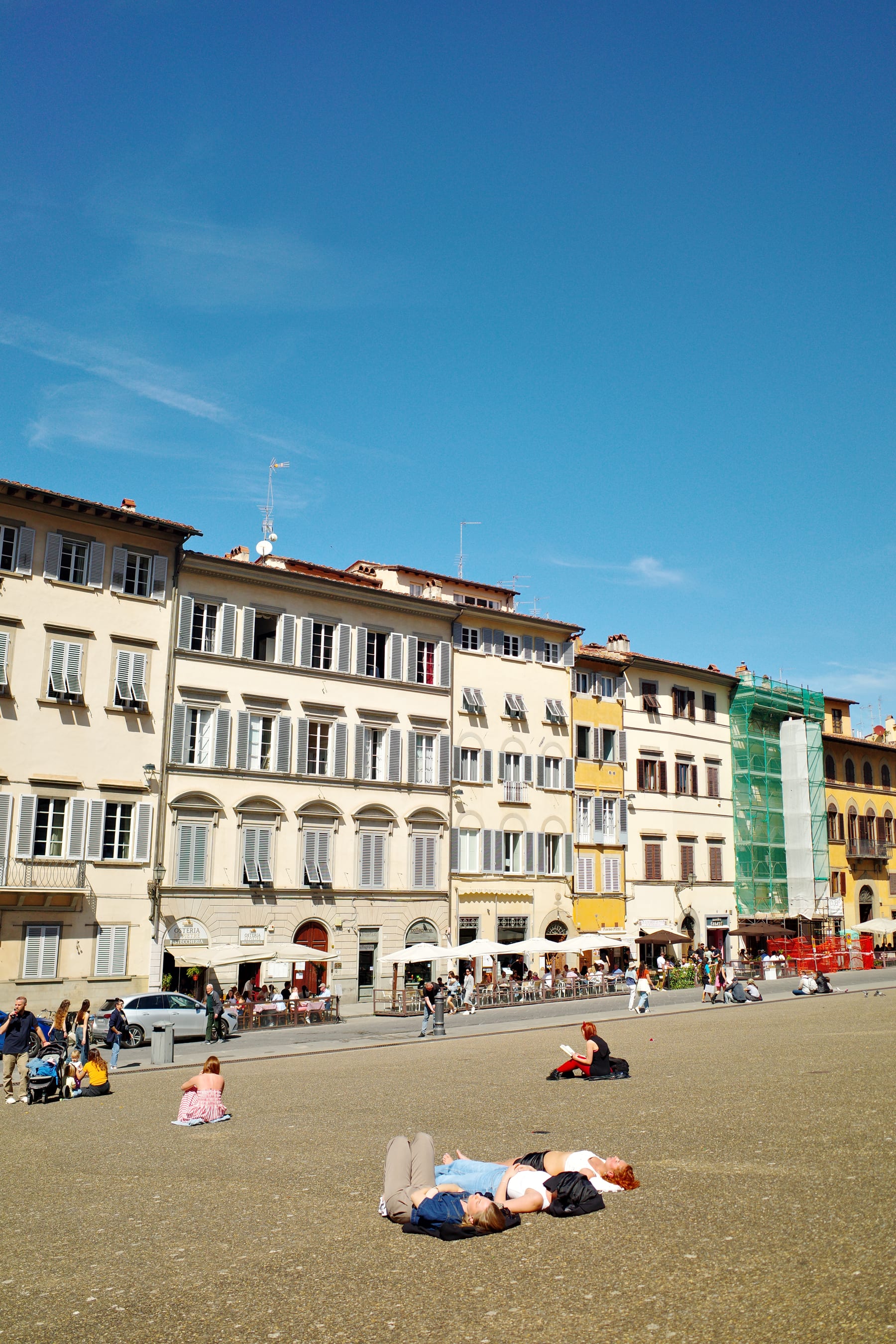 Exterior of Pitti Palace from the broad piazza in Florence