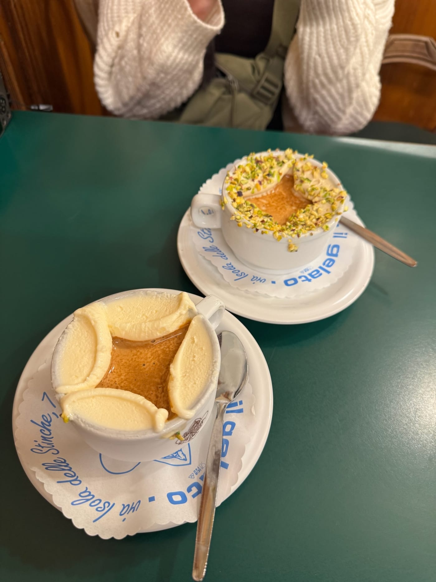Pistachio affogato at Vivoli in Florence