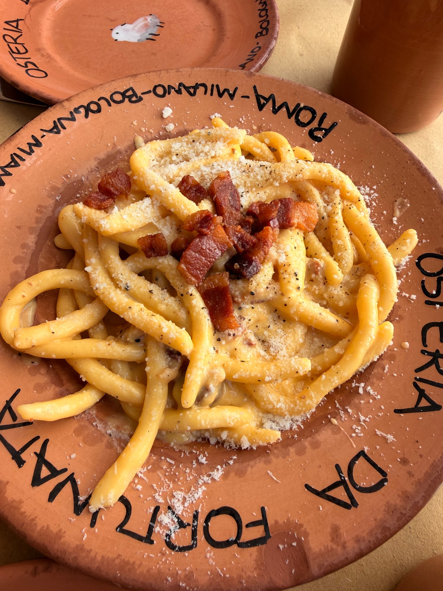 Carbonara at Osteria da Fortunata in Rome