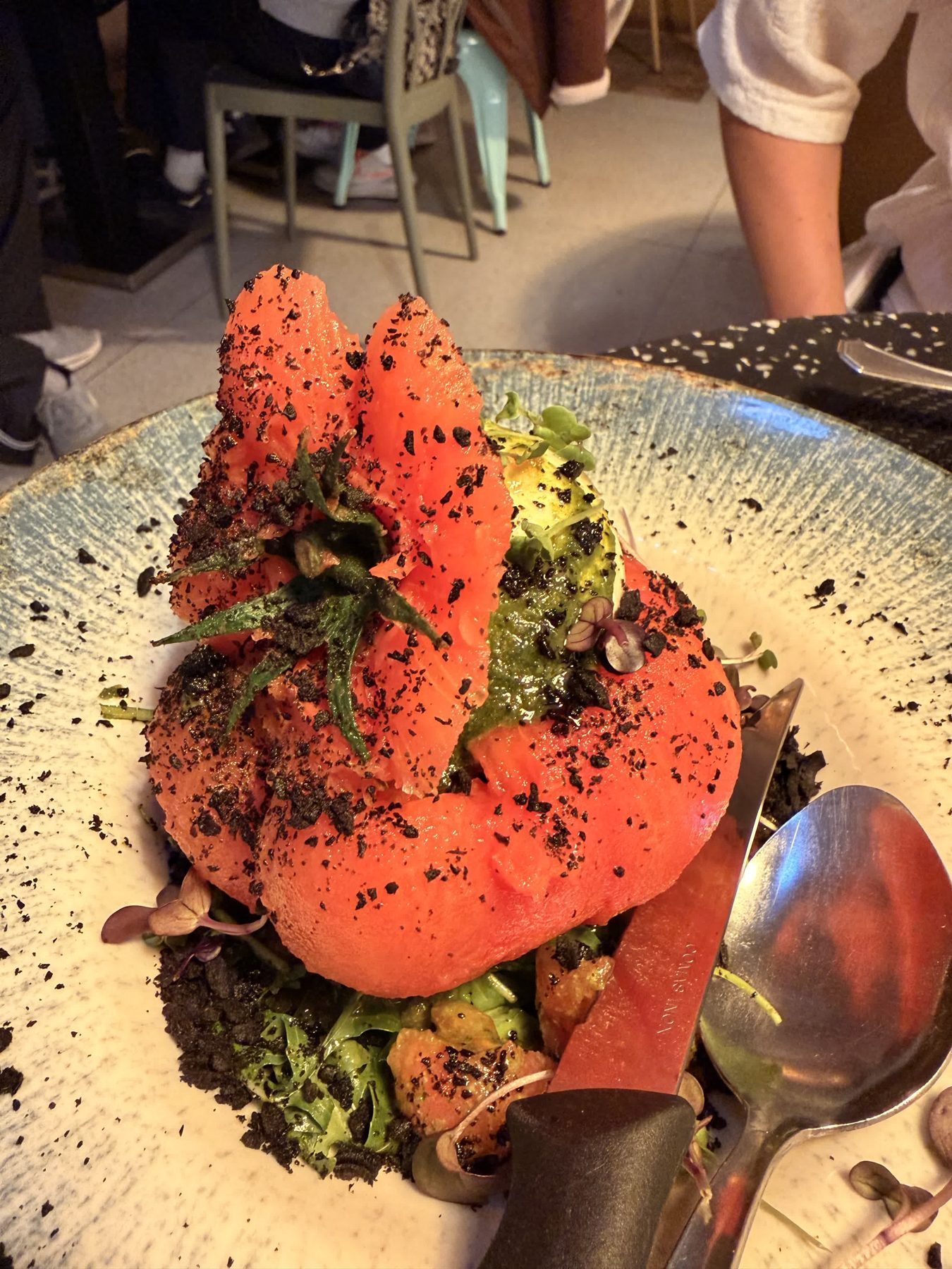 Tomato burrata dish at Atávico in Seville